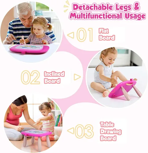 Miniatura 5 de Smasiagon Juguetes para niñas y niños, tablero de dibujo magnético para niños pequeños, tablero de garabatos de aprendizaje temprano escritura