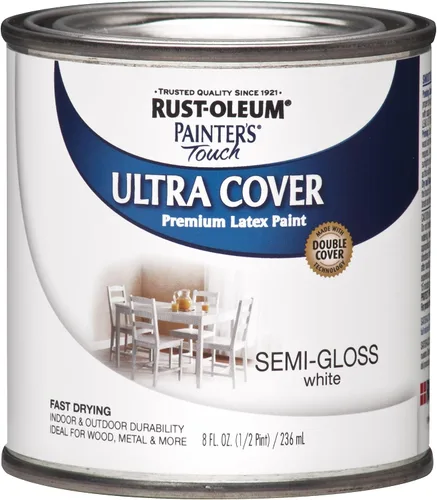 Miniatura 14 de Rust-Oleum Brush On Paint 224430T Painter's Touch - Pintura de látex, cuarto de galón, imprimación blanca plana acrílica, 32 onzas líquidas