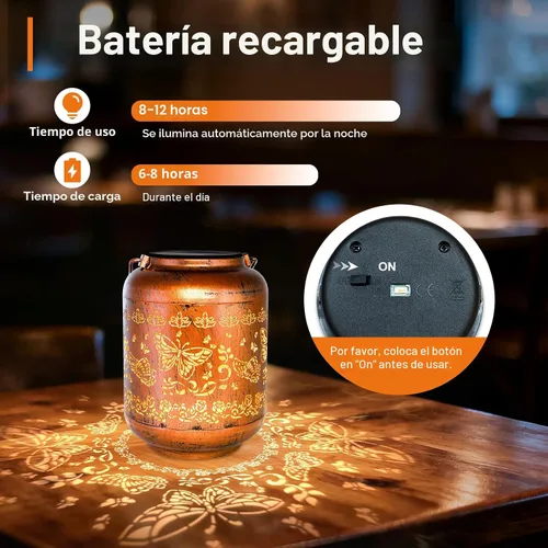 Miniatura 4 de Regalos de cumpleaños para mujeres, mamá, abuela, faroles solares de mariposa para exteriores, impermeables, cobre metal, luces solares colgantes
