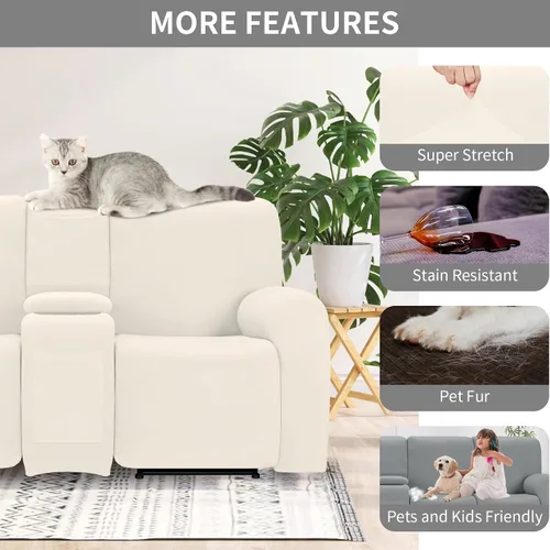 Miniatura 5 de Easy-Going - Funda 100% impermeable para sofá reclinable, fundas de sofá elásticas para sofás reclinables, funda de sofá seccional extra grande