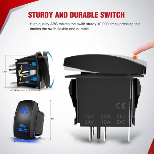 Miniatura 7 de Nilight Kit de arnés de cableado resistente de 16 AWG, conector de enchufe de enchufe de fusible de hoja de relé de interruptor basculante de 12 V 5