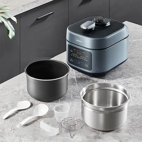 Miniatura 8 de Midea Olla a presión eléctrica 8 en 1 con ollas dobles, olla de cocción lenta programable multifuncional, olla arrocera, vaporera, sartén