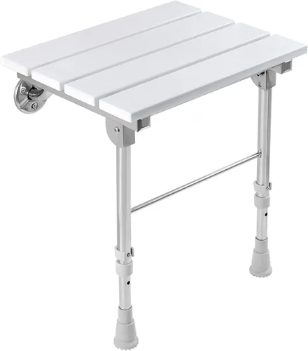 Miniatura 10 de Asiento de ducha plegable montado en la pared con patas, bancos de asientos de ducha, taburete silla para ducha interior, asiento de ducha plegable