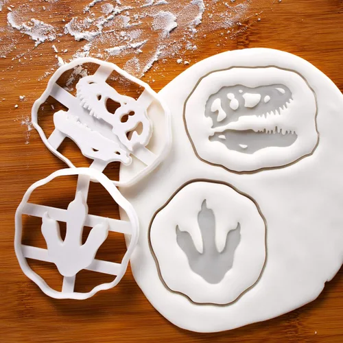 Miniatura 2 de Juego de 2 cortadores de galletas T-Rex Footprint and Skull Fossil, 2 piezas - Bakerlogy