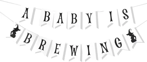 Miniatura 2 de Cartel sorpresa de fiesta con texto en inglés "A Baby is Brewing", revelación de género para decoración de baby shower de Halloween