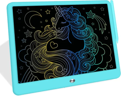 Miniatura 10 de FLUESTON Tableta de escritura LCD para niños, tablero de garabatos de 10 pulgadas, almohadilla de dibujo colorida para niños pequeños, juguetes Rosa