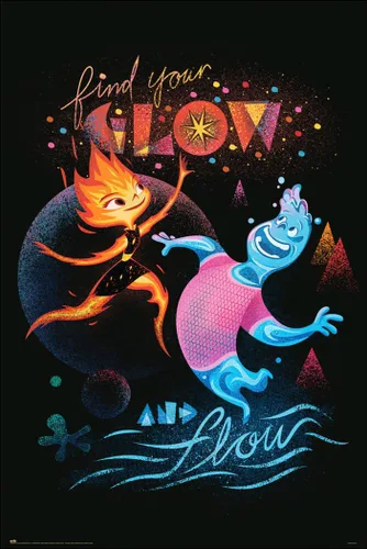 Elemental - Póster de película de Disney/Pixar (Find Your Glow And Flow) (tamaño: 24 "x 36")