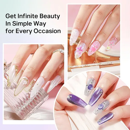 Miniatura 7 de MIZHSE Polvo de uñas cromado, 6 colores, polvo holográfico de uñas iridiscente con purpurina de sirena iridiscente para uñas, pigmento de uñas