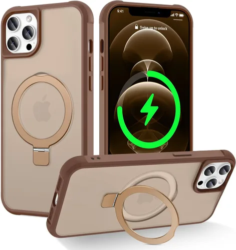 Miniatura 93 de CHAOFEnG Funda magnética compatible con iPhone 11 con soporte, prueba de caídas de grado militar, compatible con imán, anillo translúcido, parte