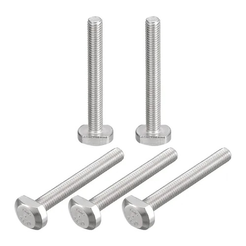 Miniatura 14 de uxcell Pernos de ranura en T, 5 unidades M5x25mm Pernos deslizantes de caída en T de acero inoxidable 304 con forma de T para pista en T