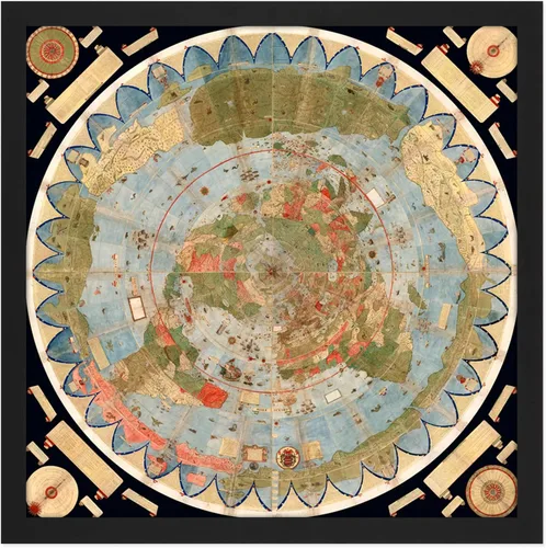 Miniatura 6 de Artery8 Map Monte 1587 - Póster artístico de pared grande con diseño de mundo compuesto, papel grueso, 24 x 24 pulgadas