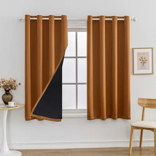 Miniatura 39 de Anytime Juego de 2 paneles de cortinas 100% opacas, con aislamiento térmico para dormitorio, paneles de sombreado completo