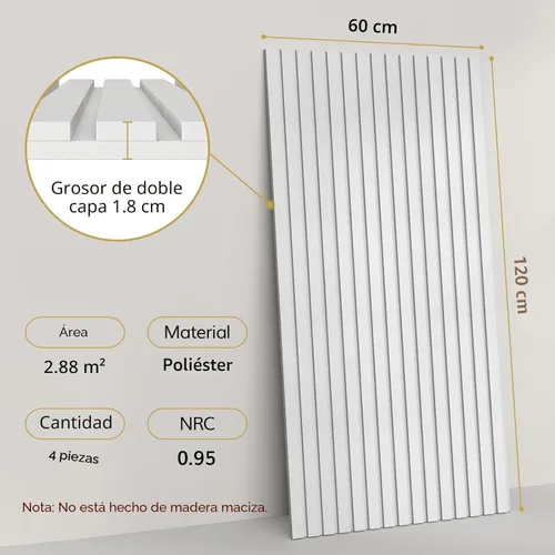 Miniatura 2 de TONOR Paneles de pared acústicos de doble capa autoadhesivos, paquete de 4 paneles de 47.2"x23.6"x0.72", paneles de pared de alta densidad grandes
