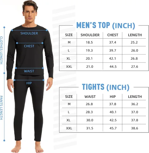 Miniatura 5 de Ropa interior térmica para hombre ultra suave largo con capa base con forro polar