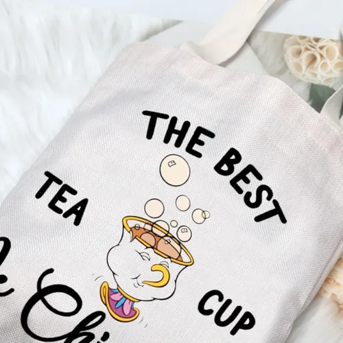 Miniatura 5 de G2TUP Chip and Mrs Potts Shoulder Bag Tea Party Tote The Best Teacup Is Chipped Belle Inspired Canvas Bag