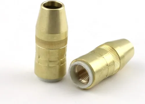 WeldingCity Paquete de 2 boquillas de gas NS-1200B (diámetro de 1/2 pulgada, enrasado, latón) compatibles con consumibles para pistola de soldadura