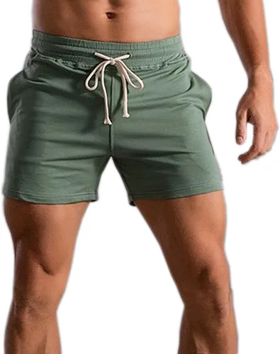 Miniatura 20 de Pantalones cortos de algodón de 5.5/7 pulgadas para hombre, pantalones cortos de entrenamiento de algodón con bolsillos