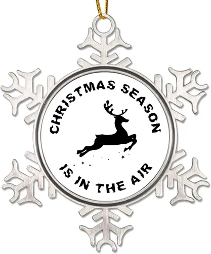 Adornos decorativos para colgar en la temporada de Navidad con citas divertidas de Navidad, adornos de copo de nieve de metal, regalo de Navidad,