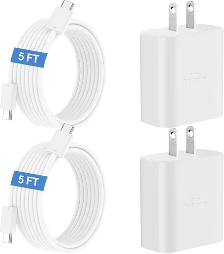 Miniatura 16 de Cargador súper rápido USB C de 45 W para teléfono Android tipo C, bloque de carga rápida con cable de 5 pies para Samsung Galaxy S26/S26