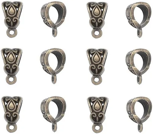 100 piezas de aleación de cuentas de conector para bricolaje, collar, pulsera, joyería colgante adaptador (plata antigua) por Alimitopia, Zinc,