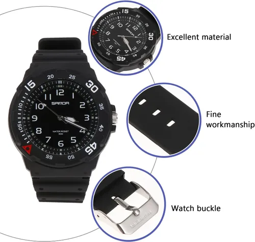 Miniatura 9 de Hemobllo Reloj de pulsera para fiesta, regalo de cumpleaños, reloj de pulsera, decoración de muñeca, Negro -, Moderno