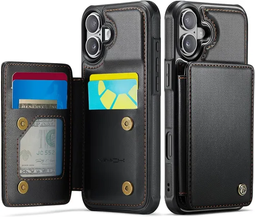 Miniatura 67 de Vinich Funda tipo cartera para iPhone 11 con tarjetero, bloqueo RFID, ranuras de crédito, función atril, a prueba de golpes, para iPhone 11 de 6.1