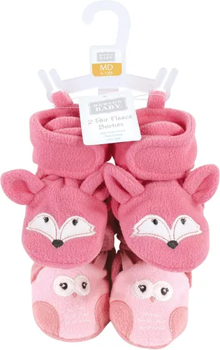 Miniatura 2 de Hudson Baby Baby-Girls Animal Fleece Booties 2-Pack Socks