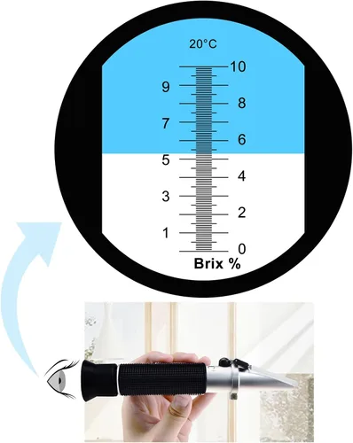 Miniatura 6 de 0-10% Brix Refractómetro con ATC Soluciones de contenido de azúcar de baja concentración Precisión 0.1% Líquido de corte de savia de arce CNC