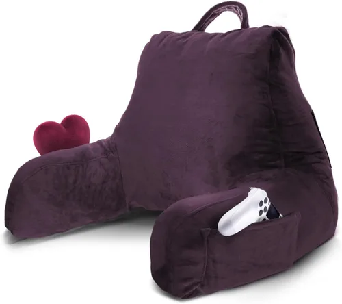 Miniatura 41 de Nestl Almohada de lectura para niños y adolescentes con espuma viscoelástica triturada, almohadas de respaldo para leer, ver y jugar, uso