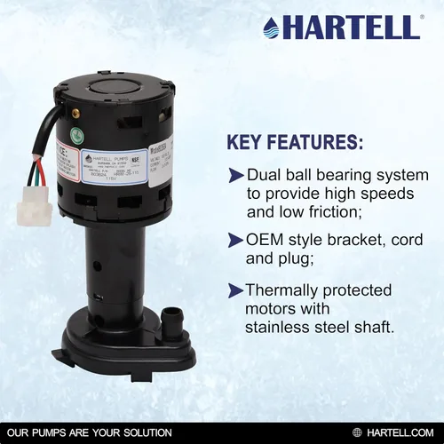 Miniatura 5 de HARTELL Bomba de repuesto para máquina de hielo HRIM-1-115, sustituye a GPP-5SC-1A, GPP-5SC-1B, GPP-5C-1C, 12-2919-01, 12-2920-01 y 12-2920-04