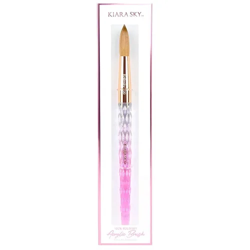Miniatura 19 de Kiara Sky Pincel Acrílico #8 - Negro 100% Puro Kolinsky Mango de Corte de Cristal y Resistente al Acetona