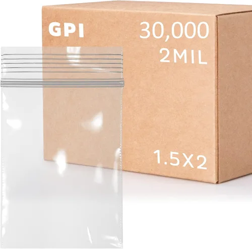 Miniatura 10 de GPI - Paquete de 100 bolsas de plástico transparente con cremallera de 1 x 1 pulgada de grosor, bolsas de plástico transparente con cierre