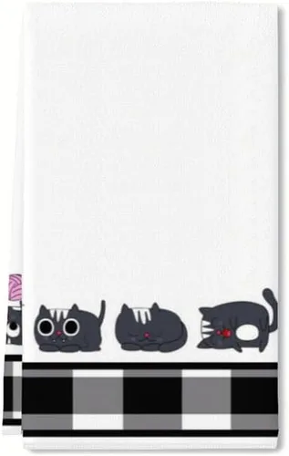 Miniatura 11 de Divertidas toallas de cocina para gatos, toallas de mano con patas de gato, paño de microfibra de secado rápido para cocina, toallas de mano