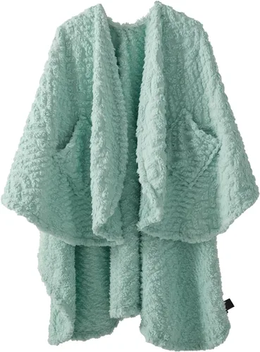 Miniatura 10 de Royoliving Manta de forro polar sherpa portátil con bolsillos para adultos, manta de franela ultra suave y mullida (negra, 58" x 64")