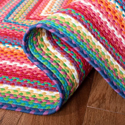 Miniatura 5 de SAFAVIEH Colección Alfombra trenzada para exteriores, 2 x 3 pies, multicolor, hecha a mano y reversible, no desprende pelusa y fácil de limpiar