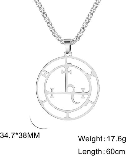 Miniatura 23 de EUEAVAN Sigil of Lilith Collar para mujeres y hombres Hécate gótico Lilith Diosa Sigil colgante Lucifer Signo mitología pagana joyería regalo