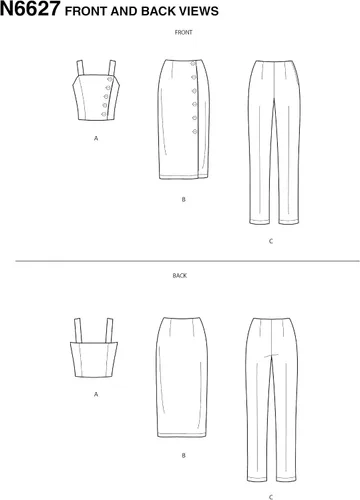 Miniatura 2 de New Look Sewing Pattern N6627 Camiseta, falda y pantalones de señorita, blanco