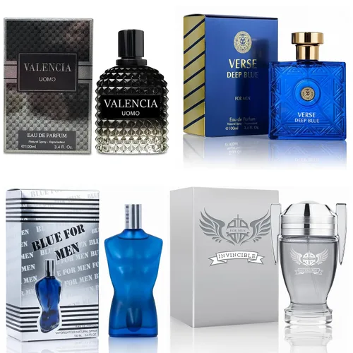 Miniatura 39 de Set de colonia para hombre, EDP, pack de 4 (3.4 oz / 100 mL), Amazing Code Gold, Verse Adonis Blue, AzuraAD, Invincible, Office Clean & Confident