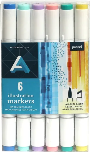 Miniatura 17 de Art Alternatives Marcador de ilustración, juego de 6 marcadores, tonos grises