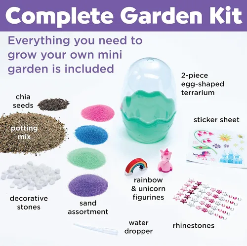 Miniatura 5 de Creativity for Kids Mini Garden - Kit de terrario de unicornio mágico, regalos de unicornio para niñas, manualidades para niños, juguetes