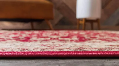 Miniatura 335 de Unique Loom Colección Sialk Hill - Alfombra de área Washington (3 pies 3 pulgadas x 5 pies 3 pulgadas, rectángulo, burdeos/crema)