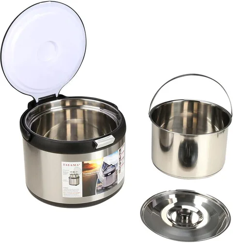 Miniatura 9 de Tayama Olla térmica de acero inoxidable, negro, 5 cuartos de galón.