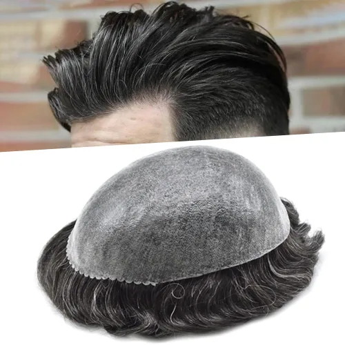 Miniatura 33 de LYRICAL HAIR Sistema de reemplazo de cabello para hombre, tupé de piel fina de polietileno, todo tipo de pieza de poliuretano para hombres, pieza