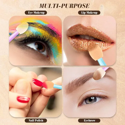 Miniatura 4 de Tanlade 500 aplicadores de sombra de ojos, brochas de maquillaje desechables para sombra de ojos, cepillos de esponja de doble cara para mujeres