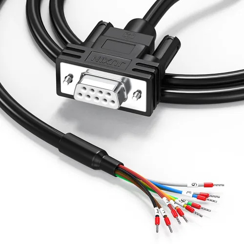 Cable de extensión serie DB9 de 10 pies, DB9 hembra a cable desnudo con marcador de cable 26AWG, los 9 cables de núcleo equipados con tubos