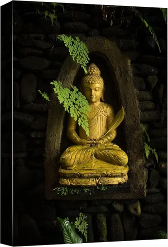 Miniatura 12 de wall26 Lienzo impreso para pared, primer plano, luz y sombra, estatua de Buda, fotografía cultural, religiosa, realismo, decorativo, yoga