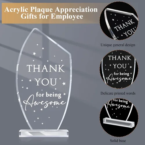 Miniatura 3 de Geelin 6 piezas de regalo de agradecimiento a los empleados, regalos de agradecimiento de acrílico, placa inspiradora, recuerdo para compañeros