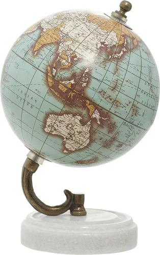 Miniatura 8 de Deco 79 Globo de mármol con base de mármol, 5' x 5' x 8', verde azulado