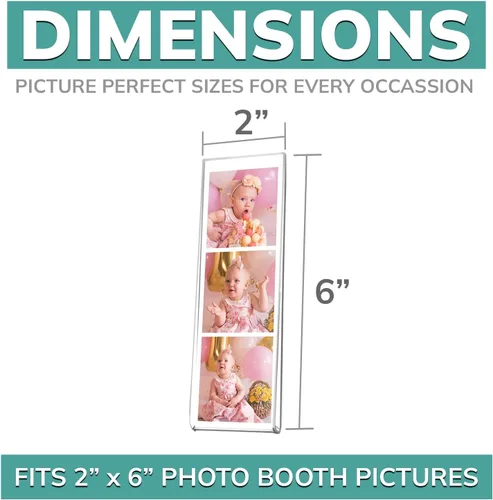 Miniatura 2 de pbf PHOTO BOOTH FRAMES Marcos magnéticos de fotos de 2 x 6 para refrigerador, 2 x 6 marcos acrílicos magnéticos transparentes para tiras de fotos