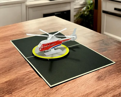 Miniatura 8 de Rykamia Tarjeta desplegable de avión, helicóptero en blanco, avión, despedida, agradecimiento, jubilación, tarjeta de cumpleaños, regalos de piloto